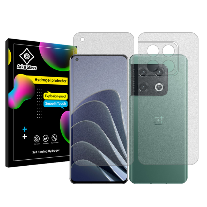 محافظ صفحه نمایش مات آرکا گلس مدل Tough مناسب برای گوشی موبایل وان پلاس 10 Pro به همراه محافظ پشت گوشی