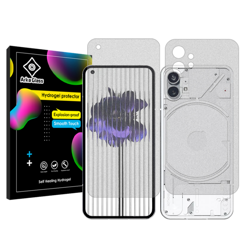 محافظ صفحه نمایش مات آرکا گلس مدل Tough مناسب برای گوشی موبایل ناتینگ فون 1 به همراه محافظ پشت گوشی