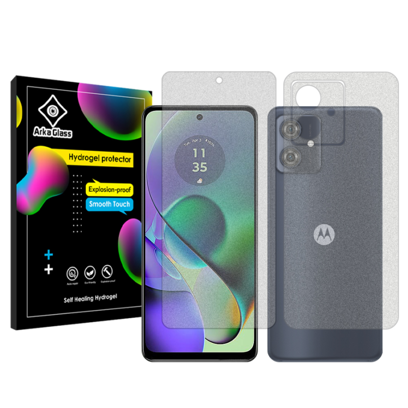 محافظ صفحه نمایش مات آرکا گلس مدل Tough مناسب برای گوشی موبایل موتورولا Moto G54 به همراه محافظ پشت گوشی