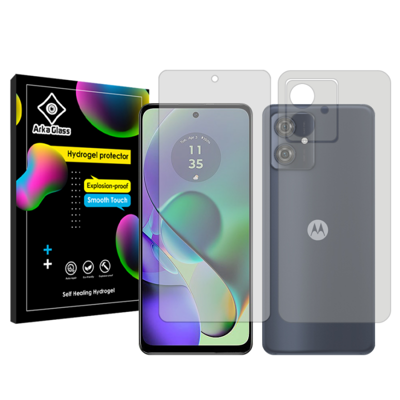محافظ صفحه نمایش شفاف آرکا گلس مدل Tough مناسب برای گوشی موبایل موتورولا Moto G54 به همراه محافظ پشت گوشی