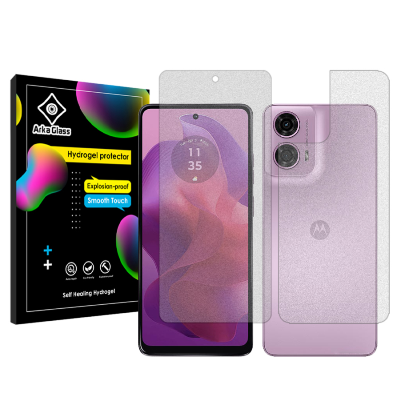 محافظ صفحه نمایش مات آرکا گلس مدل Tough مناسب برای گوشی موبایل موتورولا Moto G24 به همراه محافظ پشت گوشی محافظ صفحه نمایش مات آرکا گلس مدل Tough مناسب برای گوشی موبایل موتورولا Moto G24 به همراه محافظ پشت گوشی