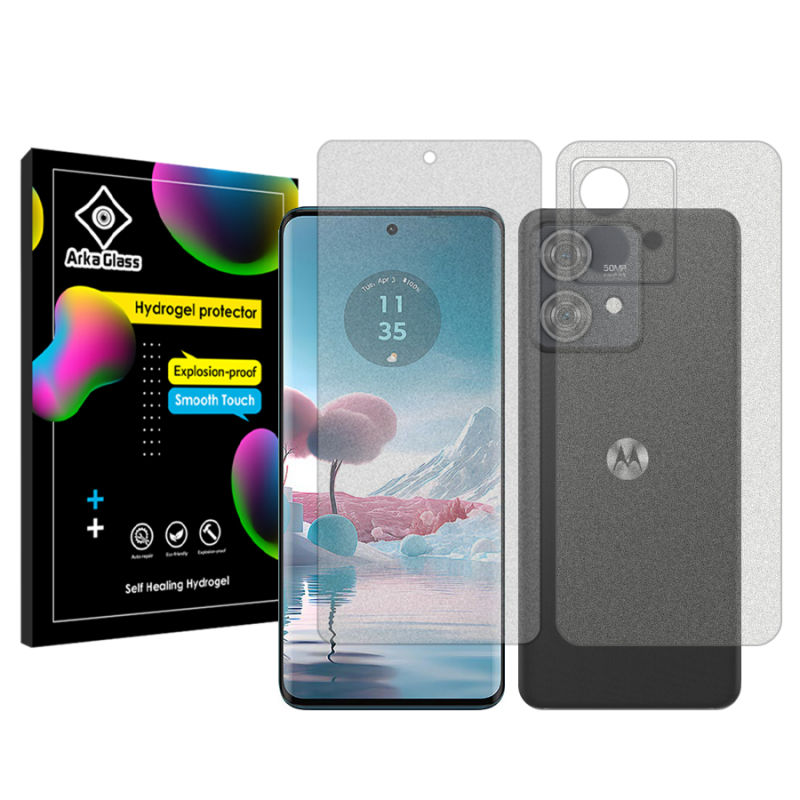 محافظ صفحه نمایش مات آرکا گلس مدل Tough مناسب برای گوشی موبایل موتورولا Edge 40 Neo به همراه محافظ پشت گوشی محافظ صفحه نمایش مات آرکا گلس مدل Tough مناسب برای گوشی موبایل موتورولا Edge 40 Neo به همراه محافظ پشت گوشی