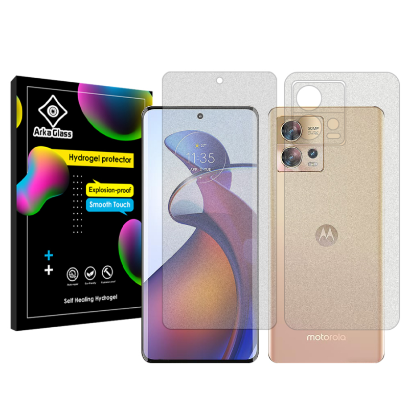 محافظ صفحه نمایش مات آرکا گلس مدل Tough مناسب برای گوشی موبایل موتورولا Edge 30 Fusion به همراه محافظ پشت گوشی