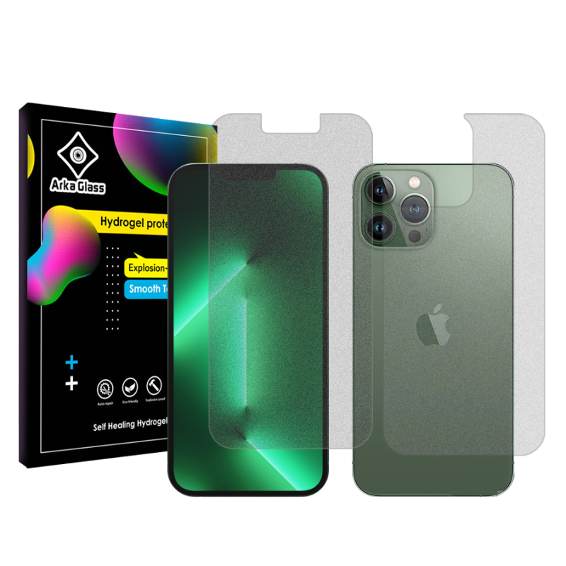 محافظ صفحه نمایش مات آرکا گلس مدل Tough مناسب برای گوشی موبایل اپل iPhone 13 Pro Max به همراه محافظ پشت گوشی محافظ صفحه نمایش مات آرکا گلس مدل Tough مناسب برای گوشی موبایل اپل iPhone 13 Pro Max به همراه محافظ پشت گوشی