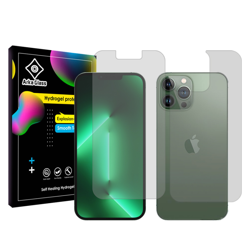 محافظ صفحه نمایش شفاف آرکا گلس مدل Tough مناسب برای گوشی موبایل اپل iPhone 13 Pro Max به همراه محافظ پشت گوشی محافظ صفحه نمایش شفاف آرکا گلس مدل Tough مناسب برای گوشی موبایل اپل iPhone 13 Pro Max به همراه محافظ پشت گوشی