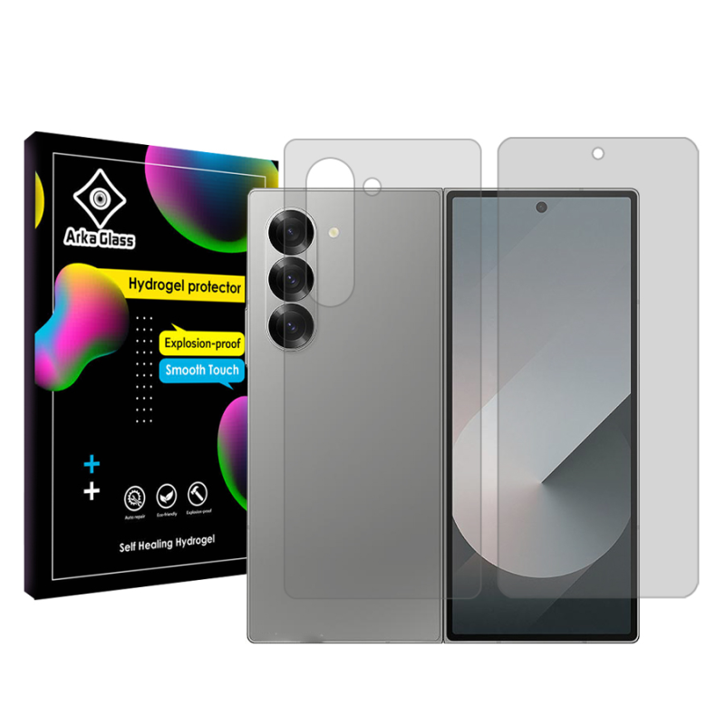 محافظ صفحه نمایش شفاف آرکا گلس مدل Tough مناسب برای گوشی موبایل سامسونگ Galaxy Z Fold6 به همراه محافظ پشت گوشی محافظ صفحه نمایش شفاف آرکا گلس مدل Tough مناسب برای گوشی موبایل سامسونگ Galaxy Z Fold6 به همراه محافظ پشت گوشی