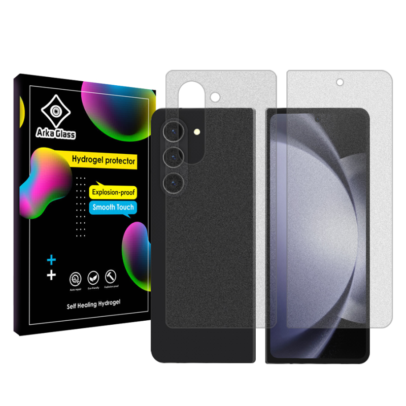 محافظ صفحه نمایش مات آرکا گلس مدل Tough مناسب برای گوشی موبایل سامسونگ Galaxy Z Fold5 به همراه محافظ پشت گوشی محافظ صفحه نمایش مات آرکا گلس مدل Tough مناسب برای گوشی موبایل سامسونگ Galaxy Z Fold5 به همراه محافظ پشت گوشی