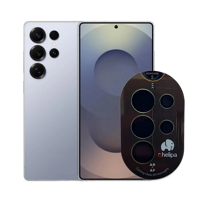 محافظ لنز دوربین گوشی سامسونگ Galaxy S25 Ultra چلیپا مدل Titanium-خاکی محافظ لنز دوربین گوشی سامسونگ Galaxy S25 Ultra چلیپا مدل Titanium-خاکی
