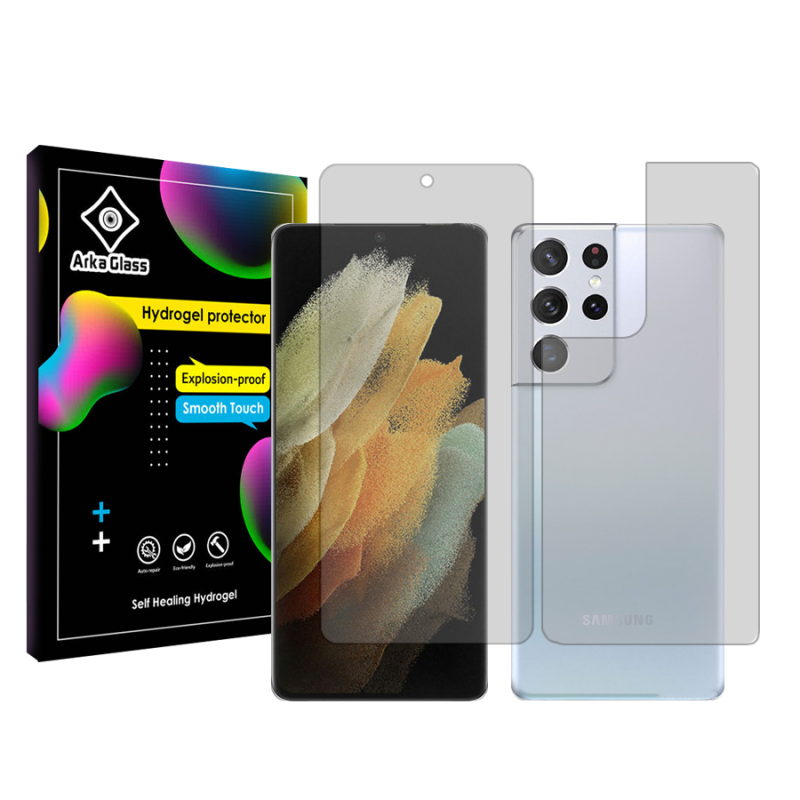 محافظ صفحه نمایش شفاف آرکا گلس مدل Tough مناسب برای گوشی موبایل سامسونگ Galaxy S21 Ultra 5G به همراه محافظ پشت گوشی محافظ صفحه نمایش شفاف آرکا گلس مدل Tough مناسب برای گوشی موبایل سامسونگ Galaxy S21 Ultra 5G به همراه محافظ پشت گوشی