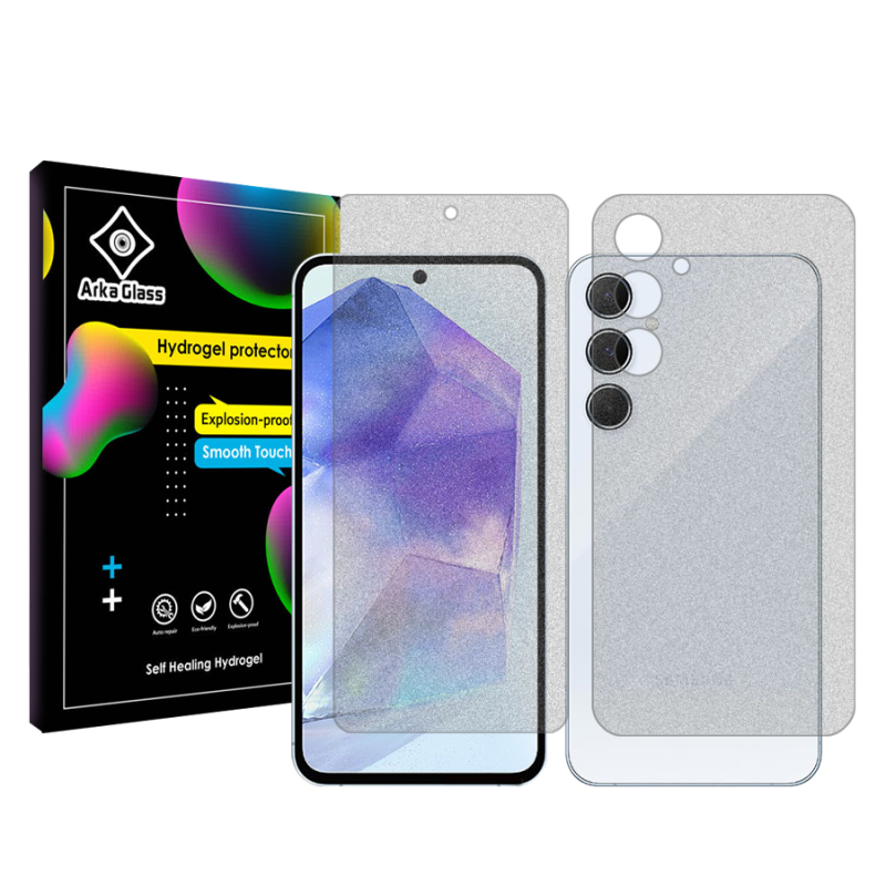 محافظ صفحه نمایش مات آرکا گلس مدل Tough مناسب برای گوشی موبایل سامسونگ Galaxy A55 5G به همراه محافظ پشت گوشی