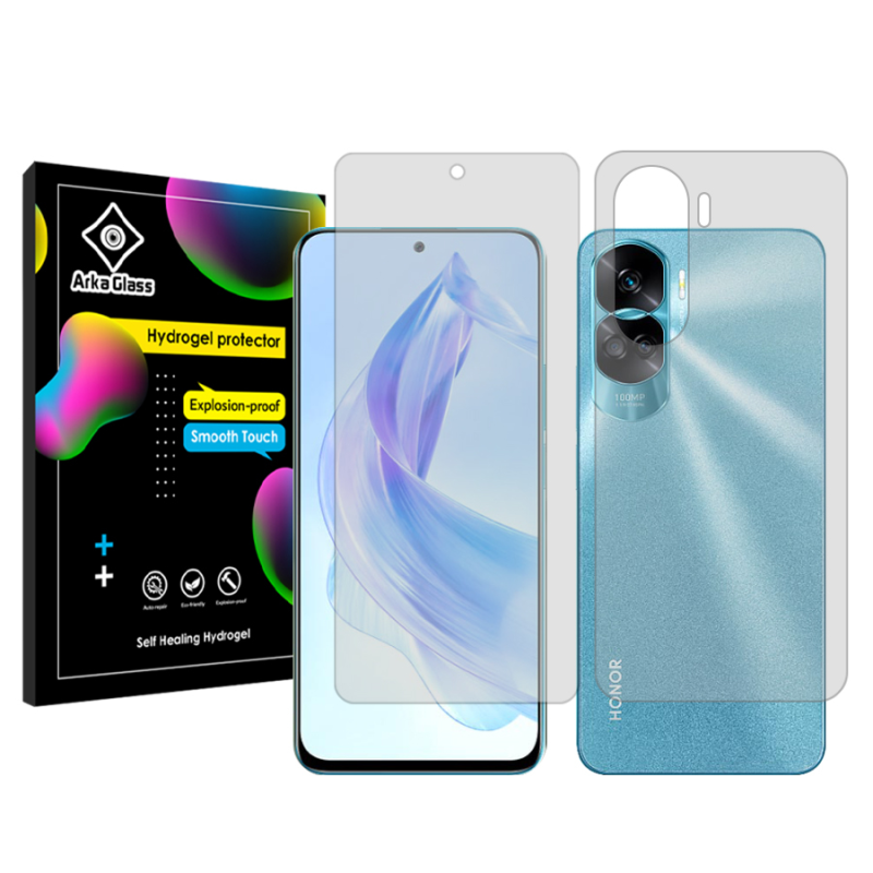 محافظ صفحه نمایش شفاف آرکا گلس مدل Tough مناسب برای گوشی موبایل آنر 90 Lite  به همراه محافظ پشت گوشی