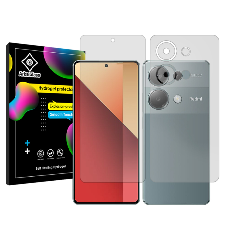 محافظ صفحه نمایش شفاف آرکا گلس مدل Tough مناسب برای گوشی موبایل شیائومی Redmi Note 13 Pro 4G به همراه محافظ پشت گوشی محافظ صفحه نمایش شفاف آرکا گلس مدل Tough مناسب برای گوشی موبایل شیائومی Redmi Note 13 Pro 4G به همراه محافظ پشت گوشی