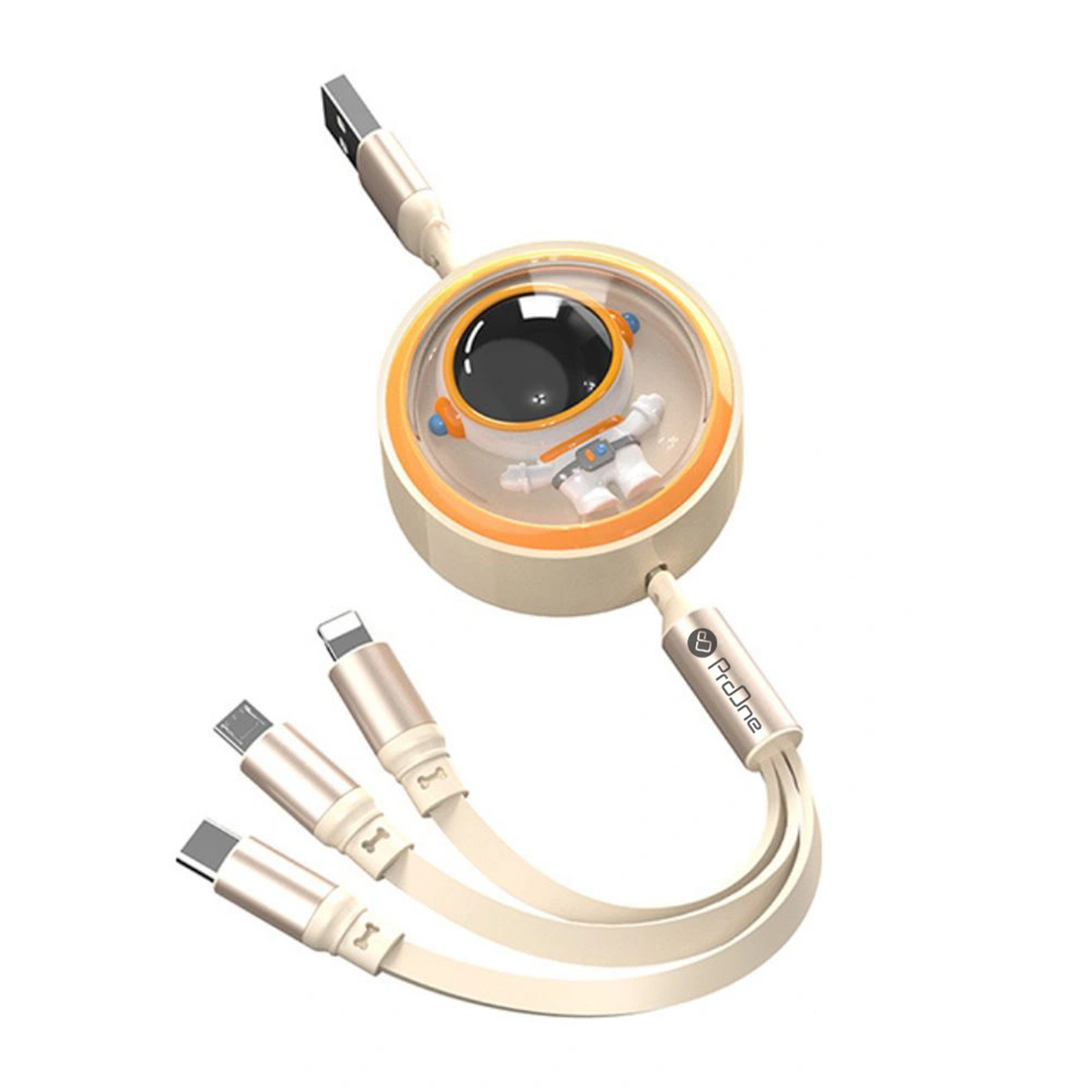 کابل لایتنینگ / تایپ سی / micro-USB پرووان مدل PCC128R طول 1.2 متر