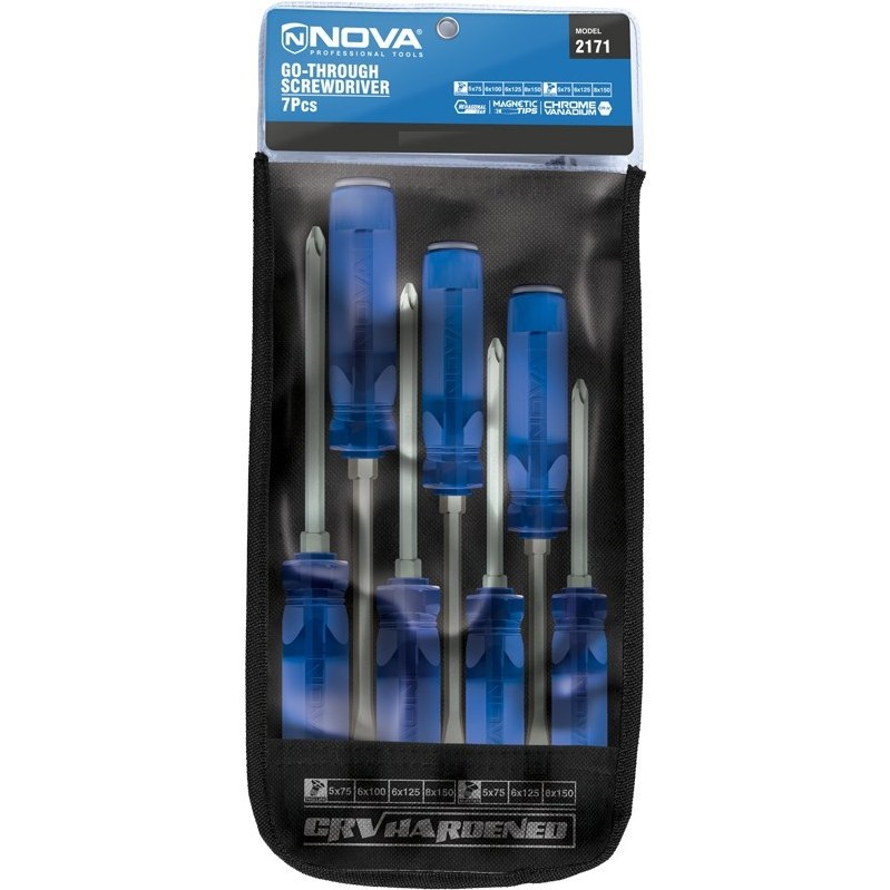 پیچ گوشتی ضربه خور نووا مدل 2171 بسته 7 عددی