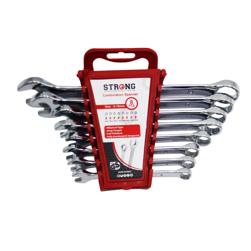 آچار یکسر تخت و یکسر رینگی استرانگ مدل YP-8-19MM مجموعه 8 عددی آچار یکسر تخت و یکسر رینگی استرانگ مدل YP-8-19MM مجموعه 8 عددی