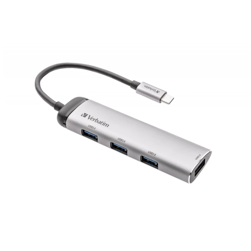هاب 4 پورت USB-C ورباتیم مدل 49147-نقرهای هاب 4 پورت USB-C ورباتیم مدل 49147-نقرهای