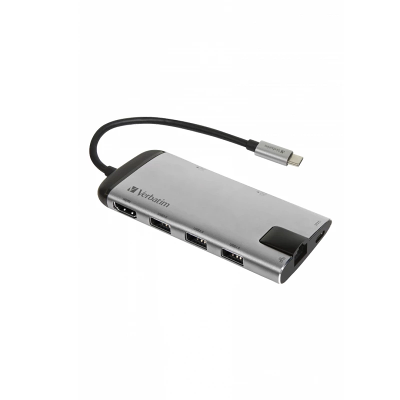 هاب 8 پورت USB-C ورباتیم مدل 49142-نقرهای هاب 8 پورت USB-C ورباتیم مدل 49142-نقرهای