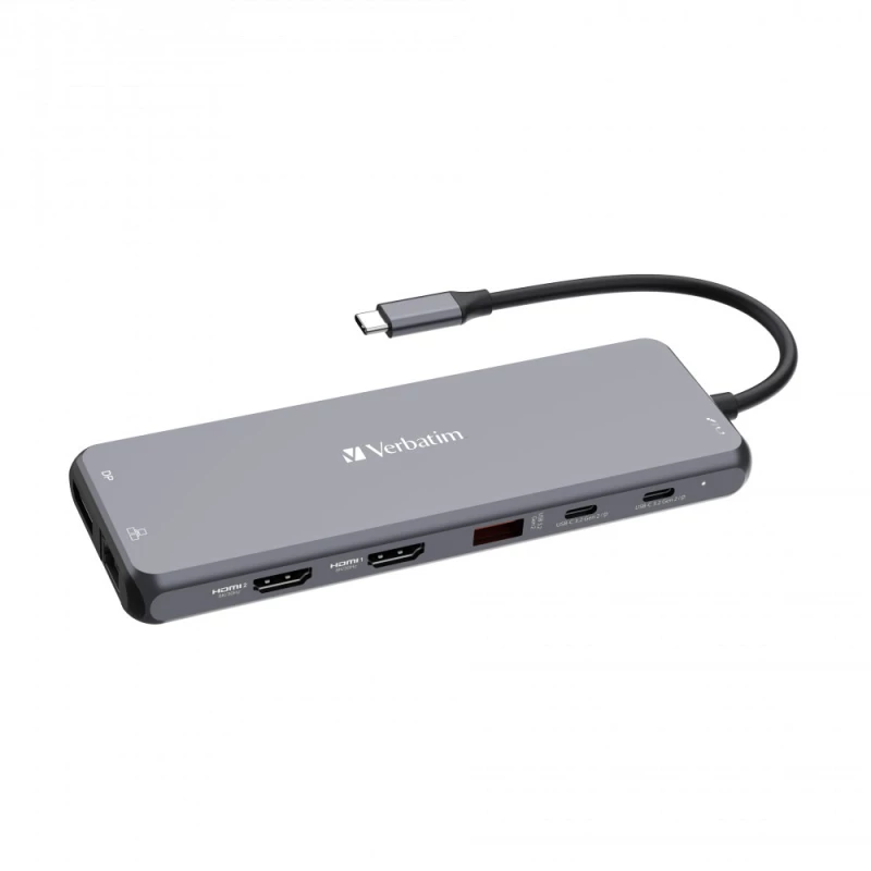 هاب 13 پورت USB-C ورباتیم مدل CMH-13-نقره‌ای