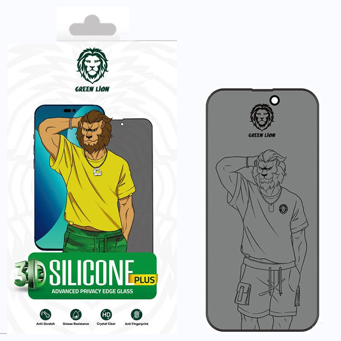 گلس گوشی اپل iPhone 13/ 13pro /14 گرین حریم شخصی مدل Silicone Privacy-HD Plus