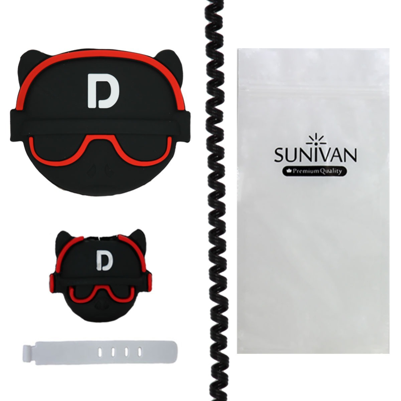 محافظ کابل و شارژر دیواری سانیوان طرح عروسکی بولداگ مجموعه 4 عددی محافظ کابل و شارژر دیواری سانیوان طرح عروسکی بولداگ مجموعه 4 عددی