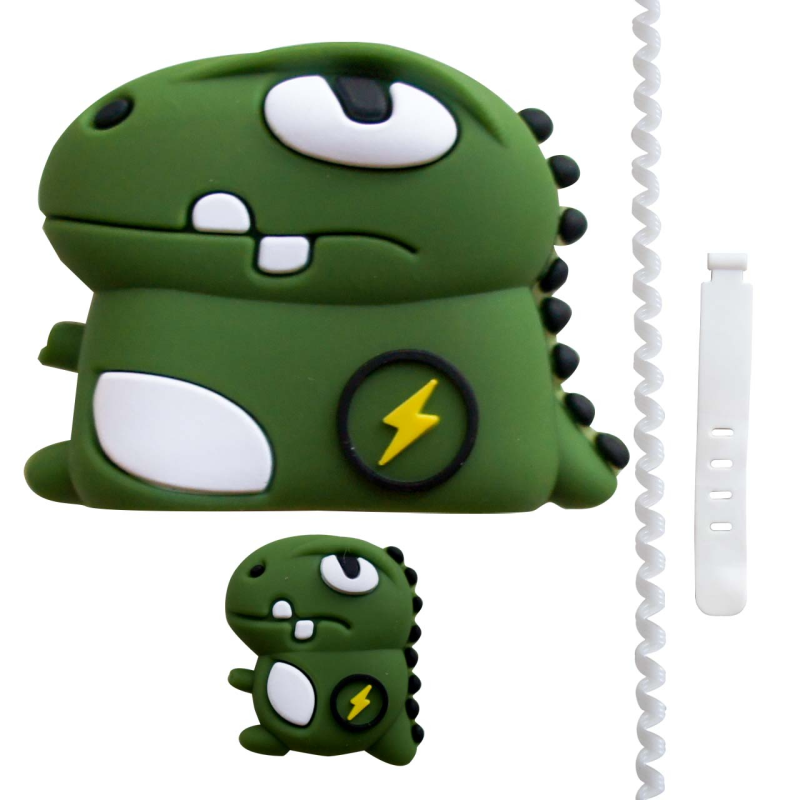 محافظ کابل شارژ مدل Cute Dragon-Cover به همراه محافظ شارژر دیواری مجموعه 4 عددی