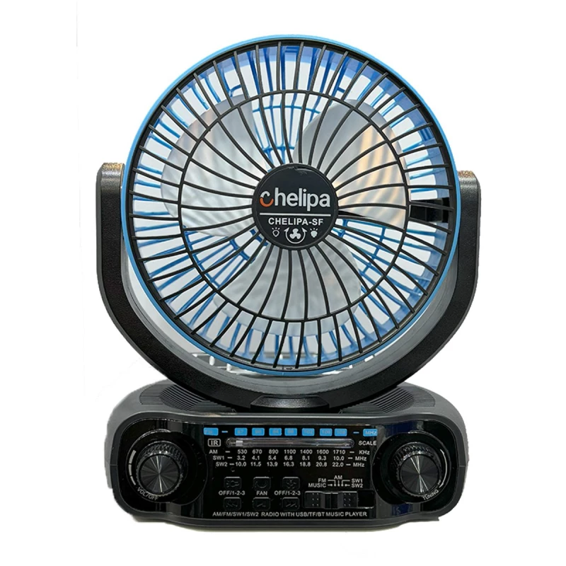 اسپیکر بلوتوثی چلیپا مدل Fan Solar Power-آبی