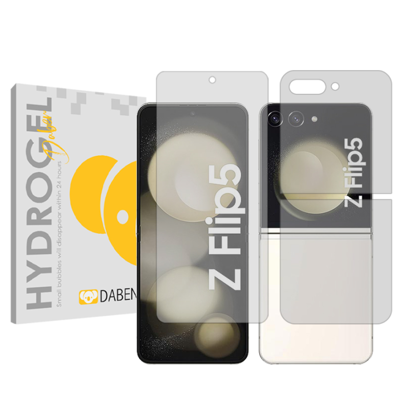 محافظ صفحه نمایش شفاف دبن مدل Tough مناسب برای گوشی موبایل سامسونگ Galaxy Z Flip5 به همراه محافظ پشت گوشی محافظ صفحه نمایش شفاف دبن مدل Tough مناسب برای گوشی موبایل سامسونگ Galaxy Z Flip5 به همراه محافظ پشت گوشی