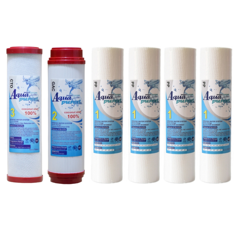 فیلتر دستگاه تصفیه کننده آب آکوا پیورست مدل RO RED 06 مجموعه 6 عددی فیلتر دستگاه تصفیه کننده آب آکوا پیورست مدل RO RED 06 مجموعه 6 عددی