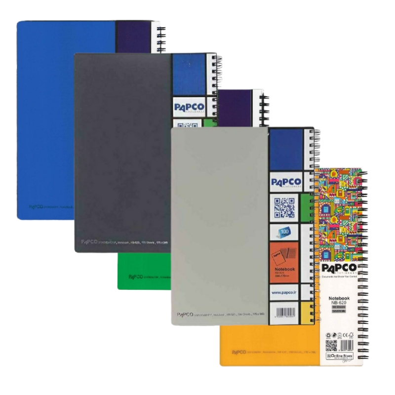 دفتر مشق 100 برگ پاپکو مدل NB-620 بسته 5 عددی 