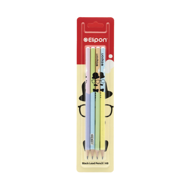 مداد مشکی الیپون طرح PAPA کد 8101440 بسته 4 عددی مداد مشکی الیپون طرح PAPA کد 8101440 بسته 4 عددی