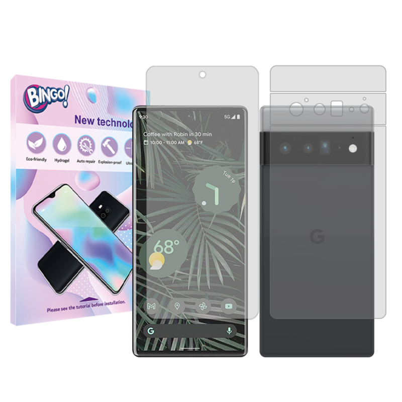 محافظ صفحه نمایش شفاف بینگو مدل Tough مناسب برای گوشی موبایل گوگل Pixel 6 Pro  به همراه محافظ پشت گوشی