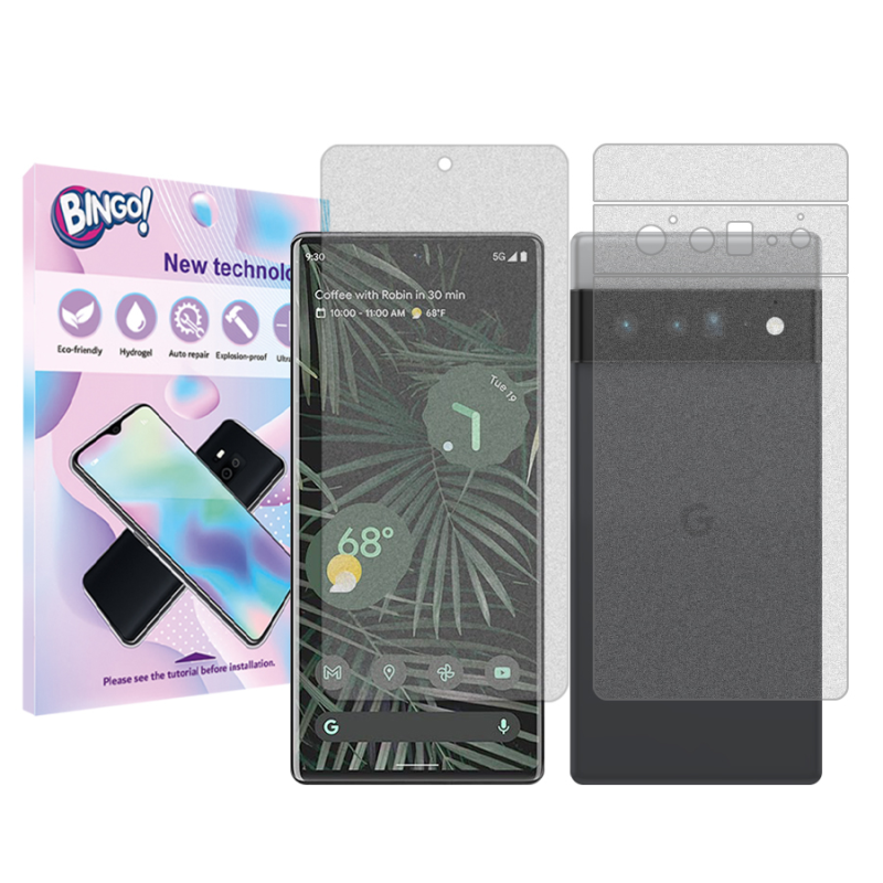 محافظ صفحه نمایش مات بینگو مدل Tough مناسب برای گوشی موبایل گوگل Pixel 6 Pro به همراه محافظ پشت گوشی
