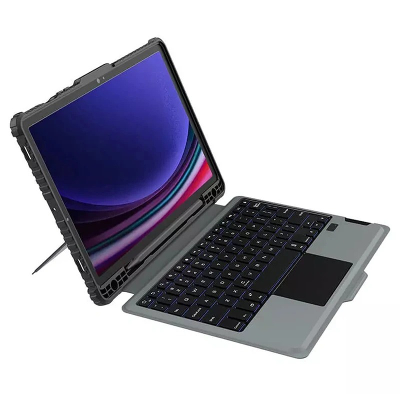 کیف کلاسوری کیبورد دار تبلت سامسونگ Galaxy Tab S9 Plus نیلکین مدل Bumper Combo Backlit کیف کلاسوری کیبورد دار تبلت سامسونگ Galaxy Tab S9 Plus نیلکین مدل Bumper Combo Backlit