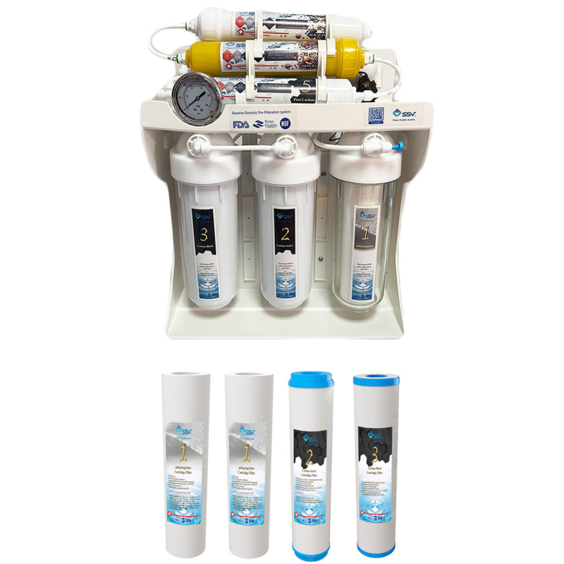 دستگاه تصفیه کننده آب اس اس وی مدل UltraPro X700 به همراه فیلتر تصفیه آب بسته 4 عددی دستگاه تصفیه کننده آب اس اس وی مدل UltraPro X700 به همراه فیلتر تصفیه آب بسته 4 عددی