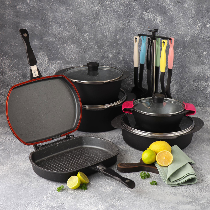 سرویس پخت و پز 19 پارچه تکنو مدل پروانه سرویس پخت و پز 19 پارچه تکنو مدل پروانه