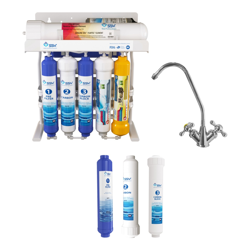دستگاه تصفیه کننده آب اس اس وی مدل PureLine 2W X1000 به همراه شیر تصفیه آب و فیلتر تصفیه آب بسته 3 عددی دستگاه تصفیه کننده آب اس اس وی مدل PureLine 2W X1000 به همراه شیر تصفیه آب و فیلتر تصفیه آب بسته 3 عددی