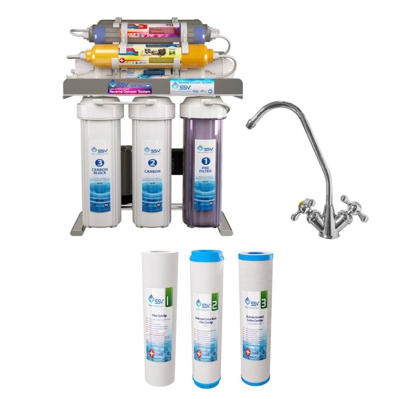 دستگاه تصفیه کننده آب اس اس وی مدل SuperClear 2W X1000 به همراه شیر تصفیه آب و فیلتر تصفیه آب بسته 3 عددی دستگاه تصفیه کننده آب اس اس وی مدل SuperClear 2W X1000 به همراه شیر تصفیه آب و فیلتر تصفیه آب بسته 3 عددی