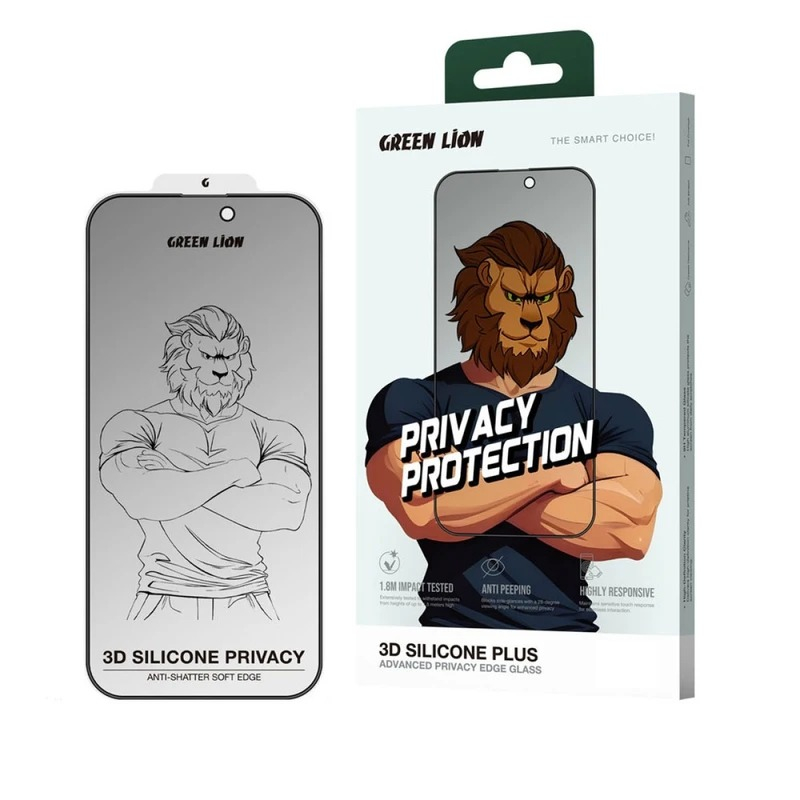 محافظ صفحه نمایش حریم شخصی گرین لاین مدل 3D Silicone Plus Privacy مناسب برای گوشی موبایل اپل iPhone 17 Pro Max محافظ صفحه نمایش حریم شخصی گرین لاین مدل 3D Silicone Plus Privacy مناسب برای گوشی موبایل اپل iPhone 17 Pro Max
