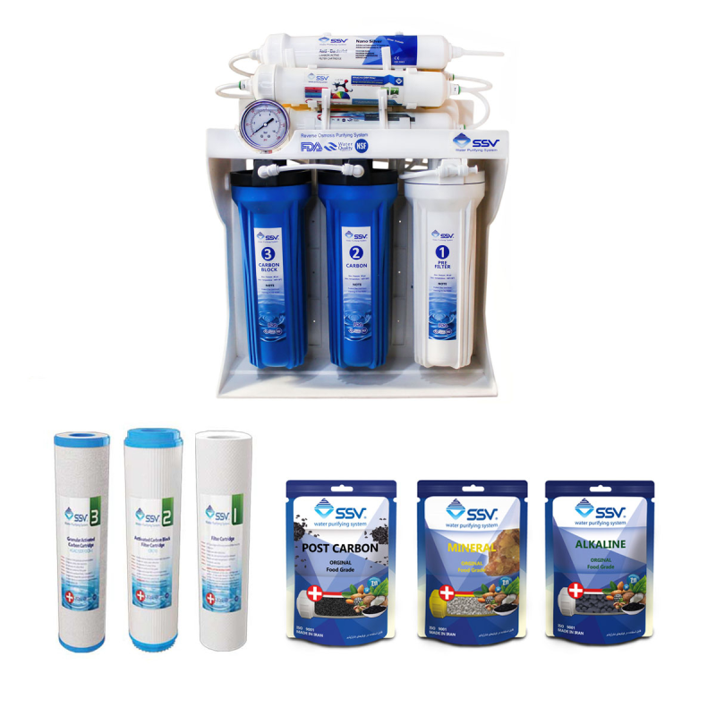 دستگاه تصفیه کننده آب اس اس وی مدل BlueStar X1000 به همراه فیلتر تصفیه آب 3 عددی و شارژ 3 عددی دستگاه تصفیه کننده آب اس اس وی مدل BlueStar X1000 به همراه فیلتر تصفیه آب 3 عددی و شارژ 3 عددی