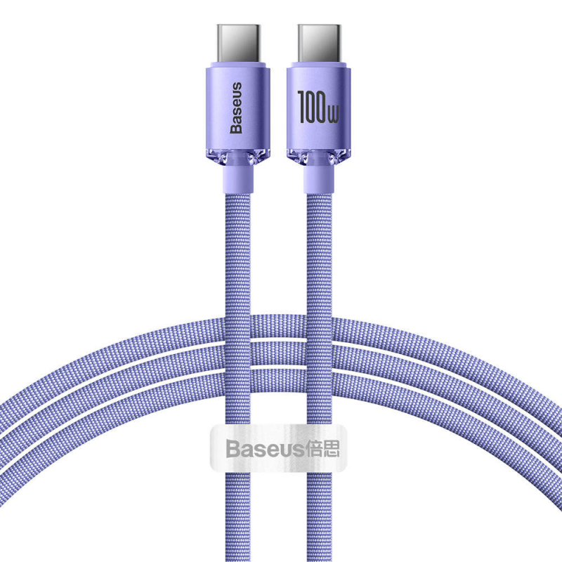کابل USB-C باسئوس مدل Crystal Shine 100W طول 1.2 متر کابل USB-C باسئوس مدل Crystal Shine 100W طول 1.2 متر