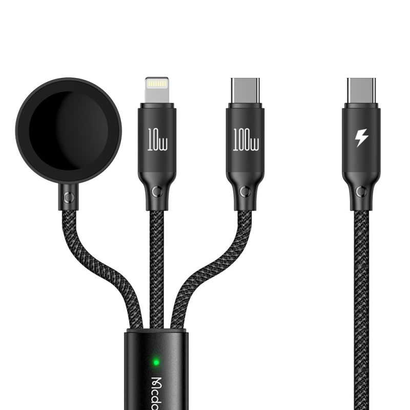 کابل تبدیل USB-C به میکرو اپل واچ/لایتنینگ/USB-C مک دودو مدل ca-4940 طول 1.2 متر کابل تبدیل USB-C به میکرو اپل واچ/لایتنینگ/USB-C مک دودو مدل ca-4940 طول 1.2 متر