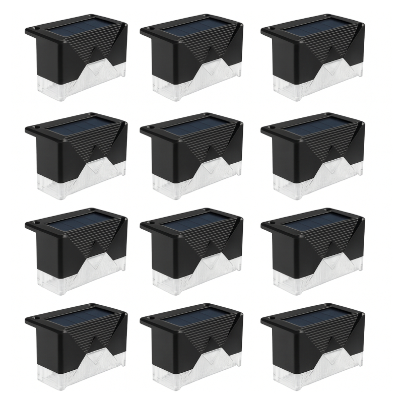 چراغ پارکی خورشیدی طرح لب پله ای مدل SOLAR DECK LIGHTS مجموعه 12 عددی