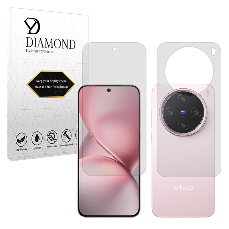 محافظ صفحه نمایش شفاف دیاموند مدل Tough مناسب برای گوشی موبایل ویوو X200 Pro mini به همراه محافظ پشت گوشی