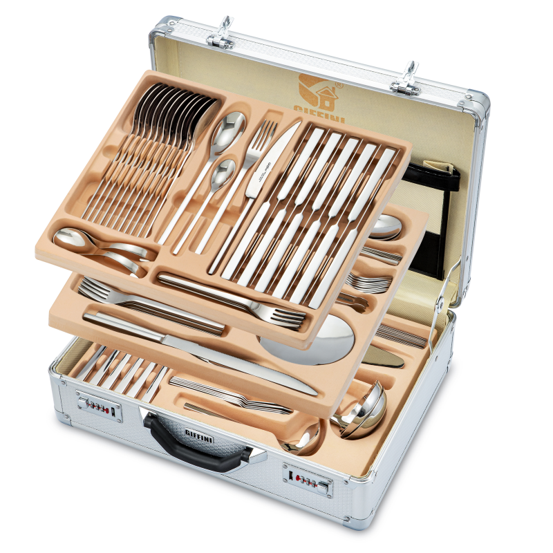 سرویس قاشق و چنگال 142 پارچه جی فی نی مدل 105M سوپر لاکچری سرویس قاشق و چنگال 142 پارچه جی فی نی مدل 105M سوپر لاکچری