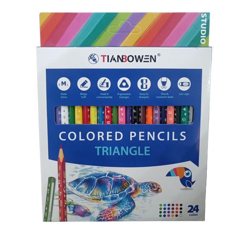 مداد رنگی 24 رنگ تیان بوون مدل Triangle مداد رنگی 24 رنگ تیان بوون مدل Triangle