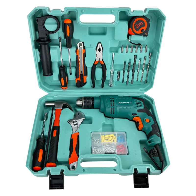 دریل چکشی پاور اکشن مدل ID 750-B مجموعه 28 عددی دریل چکشی پاور اکشن مدل ID 750-B مجموعه 28 عددی