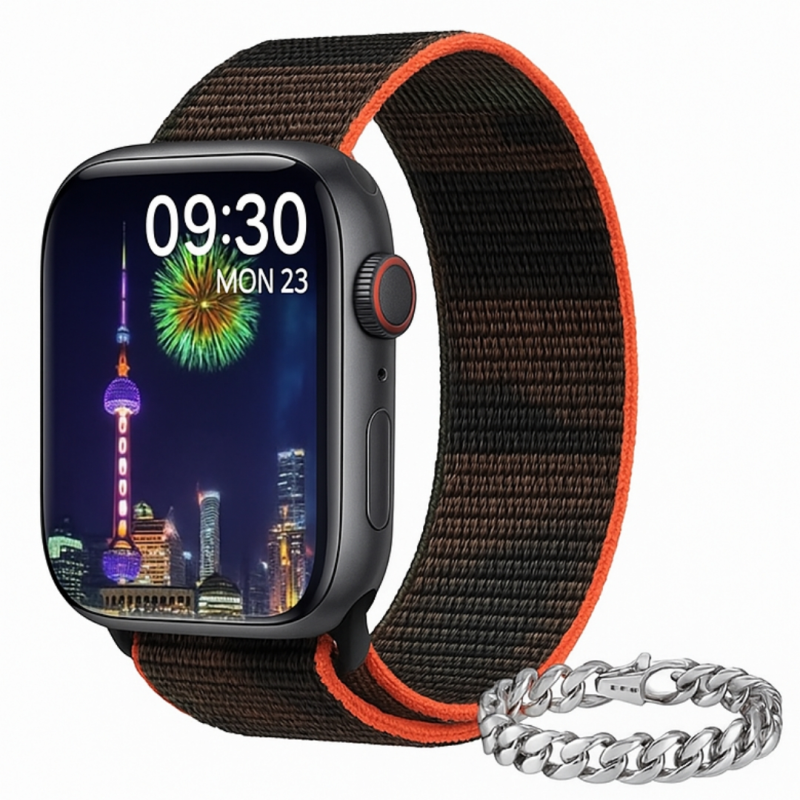 ساعت هوشمند مدل M55 Pro Max با بند سیلیکونی به همراه دستبند ساعت هوشمند مدل M55 Pro Max با بند سیلیکونی به همراه دستبند