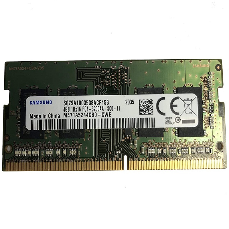 رم لپ تاپ DDR4 تک کاناله 3200 مگاهرتز CL19 سامسونگ مدل SODIMM ظرفیت 4 گیگابایت رم لپ تاپ DDR4 تک کاناله 3200 مگاهرتز CL19 سامسونگ مدل SODIMM ظرفیت 4 گیگابایت