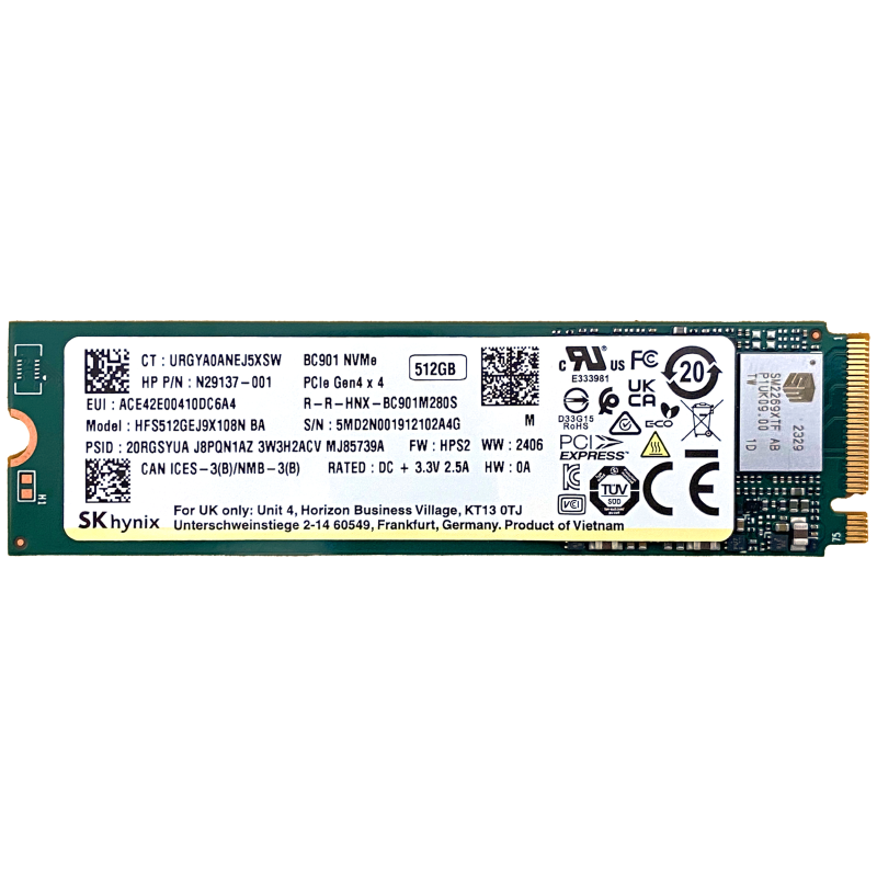 اس اس دی اینترنال اس کی هاینیکس مدل BC901 NVMe ظرفیت 512 گیگابایت اس اس دی اینترنال اس کی هاینیکس مدل BC901 NVMe ظرفیت 512 گیگابایت
