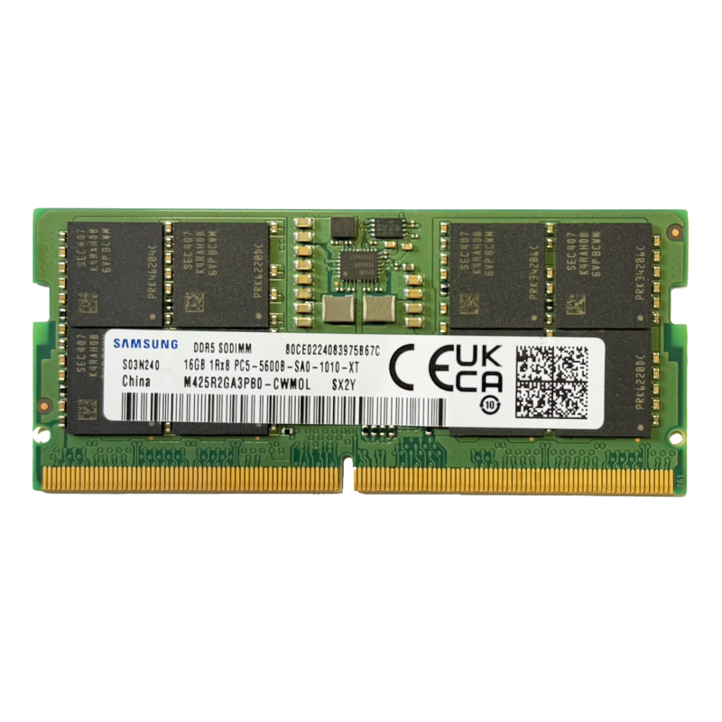 رم لپ تاپ DDR5 تک کاناله 5600B مگاهرتز CL46 سامسونگ مدل 1Rx8 ظرفیت 16 گیگابایت رم لپ تاپ DDR5 تک کاناله 5600B مگاهرتز CL46 سامسونگ مدل 1Rx8 ظرفیت 16 گیگابایت
